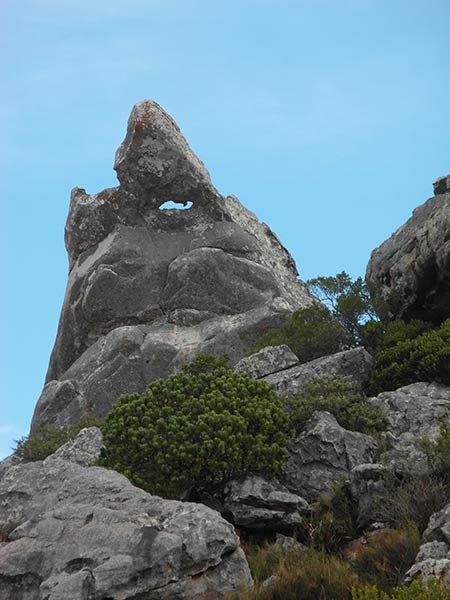 Pyramid all seeing eye rock, marker stone, Black Hill, Sun Valley