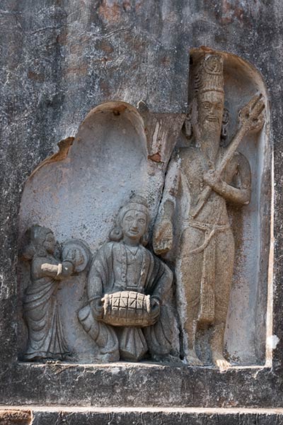 Carvings on wall of Hayagriva Madhava Temple