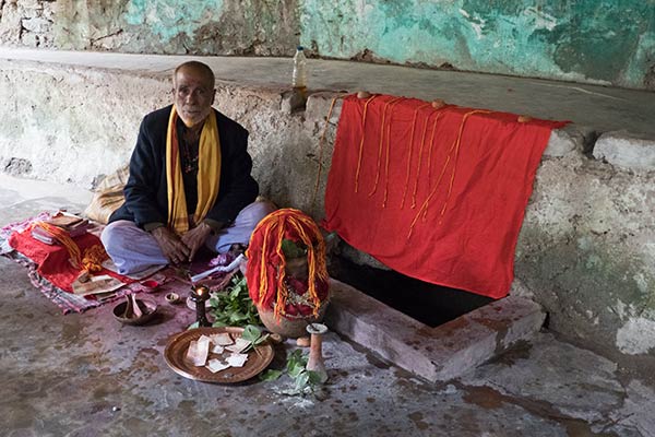 Hindu priest at Surya Pahar