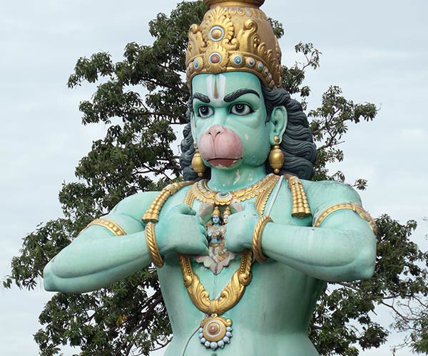 Hanuman showing Rama and Sita inside his heart, Ramayana Cave, Batu Caves