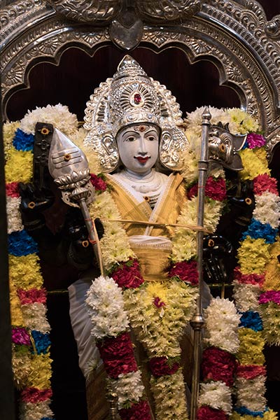 Statue of Muruga in main temple at Batu Cavess