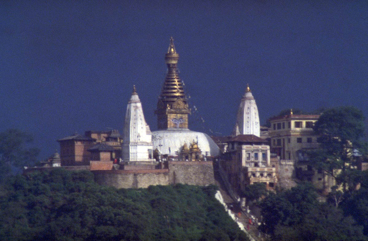 Sacred hill and stupa of Swayambhunath, Kathmandu, Nepal