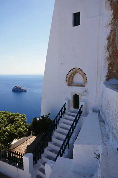 Entrance door to the Monastery of Hozoviótissa, Amorgos Island